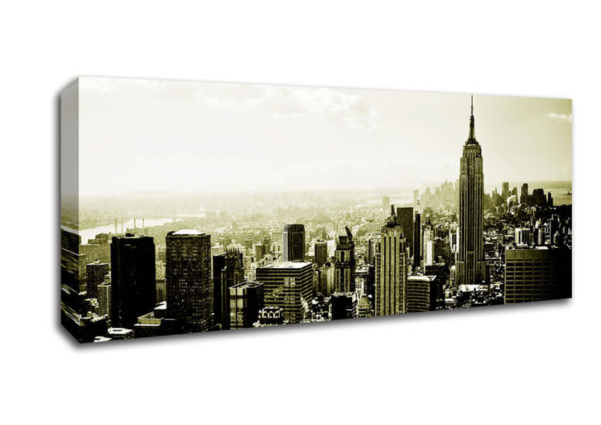 Picture of New York Skyline Sepia Panoramic Canvas Wall Art