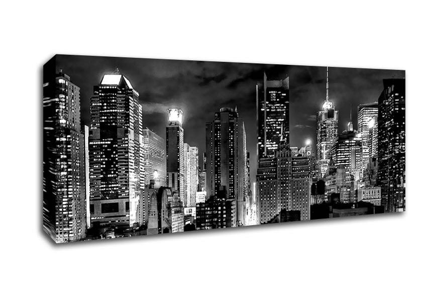 Picture of New York Streets B n W Panoramic Canvas Wall Art