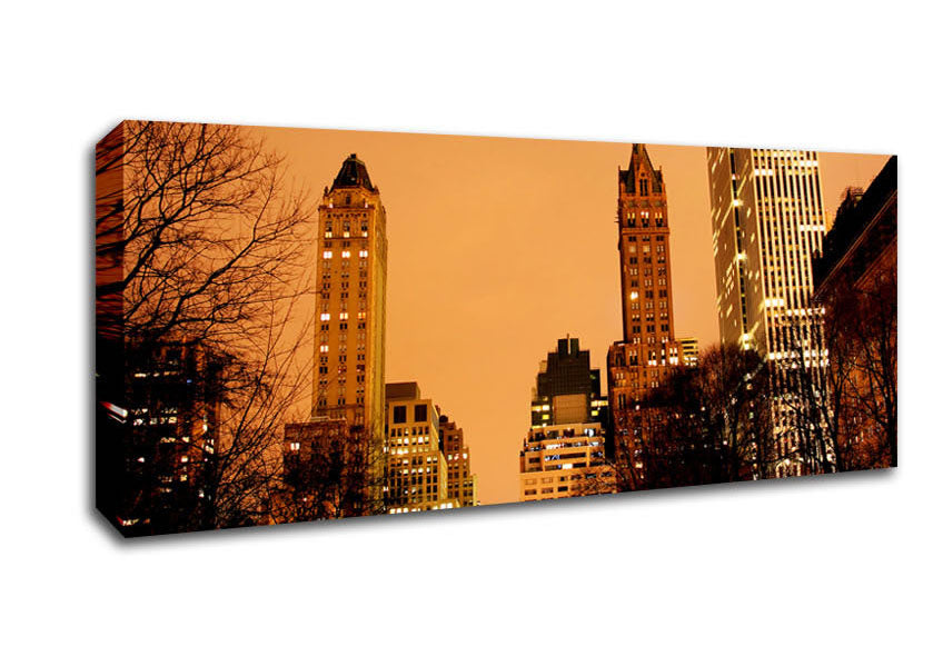 Picture of New York Sunset Panoramic Canvas Wall Art