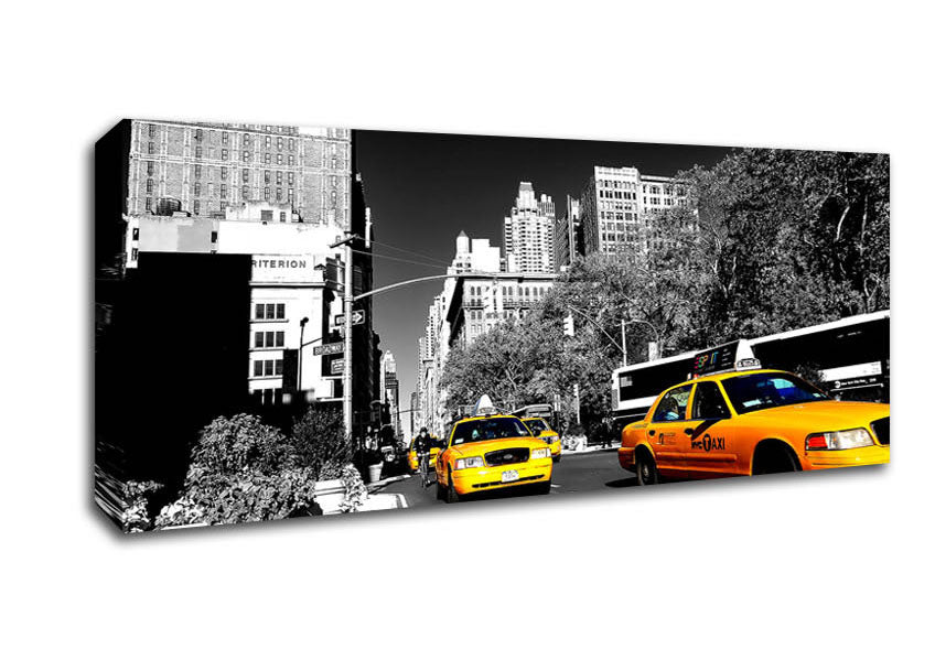 Picture of New York Taxi Panoramic Canvas Wall Art