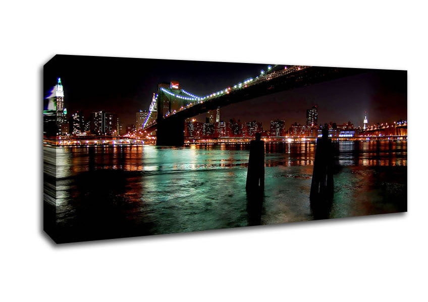 Picture of New York View From The Waters Edge Panoramic Canvas Wall Art