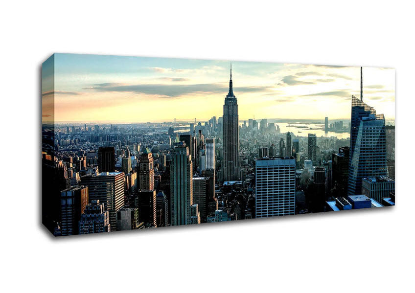 Picture of New York View Below The Sky Panoramic Canvas Wall Art