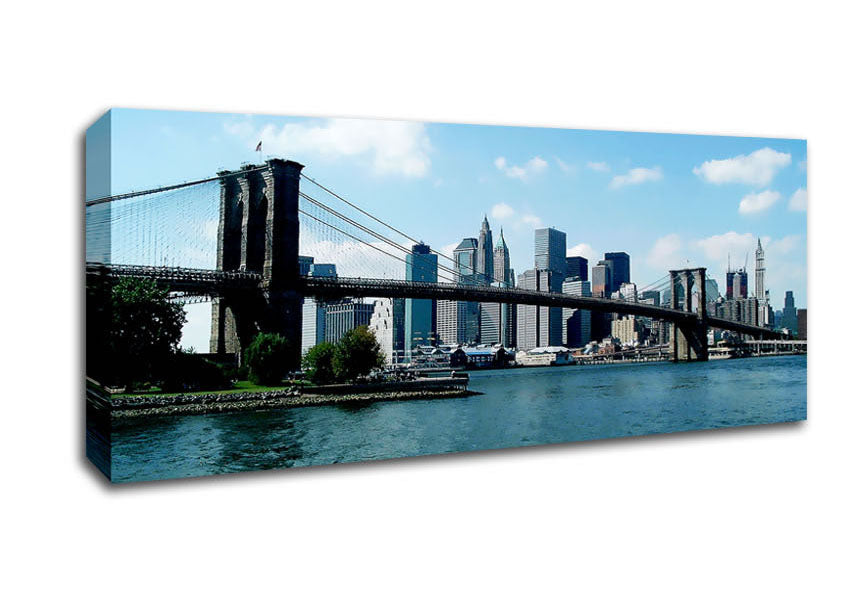 Picture of Nyc Brooklyn Blue Panoramic Canvas Wall Art