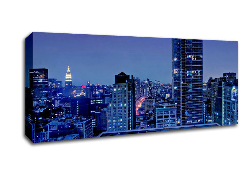 Picture of Nyc Empire State Building Afar Panoramic Canvas Wall Art