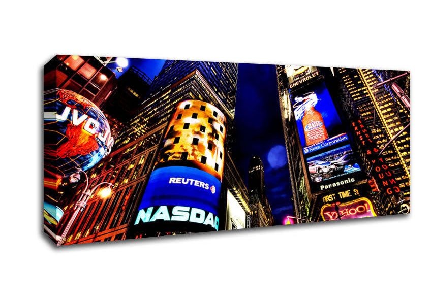 Picture of NYC Times Square Lights Panoramic Canvas Wall Art