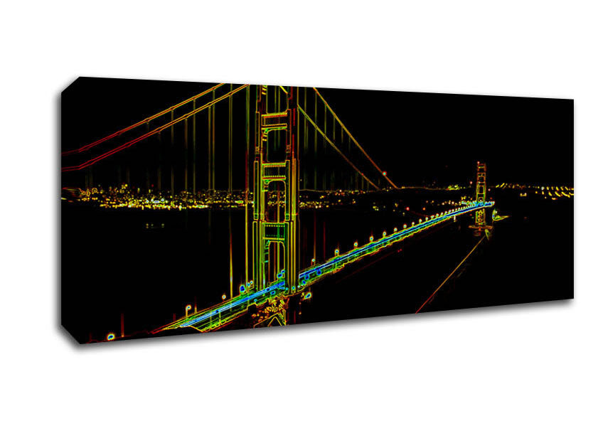 Picture of San francisco Bridge Psychedelic Panoramic Canvas Wall Art