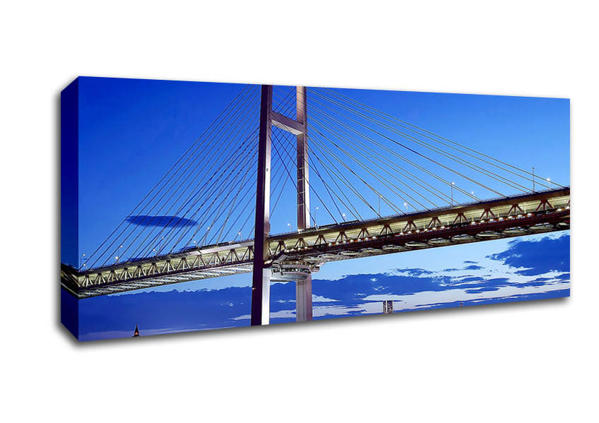 Picture of Suspension Bridge Nights Panoramic Canvas Wall Art