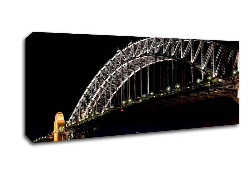Picture of Sydney Harbour Bridge Night Lights Panoramic Canvas Wall Art