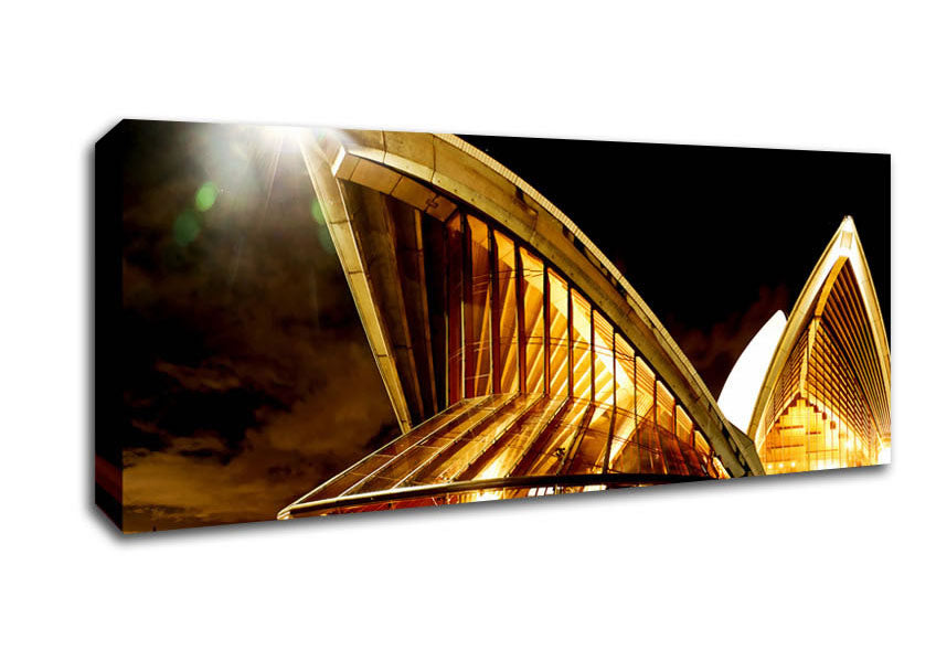 Picture of Sydney Opera House Golden Glow Panoramic Canvas Wall Art
