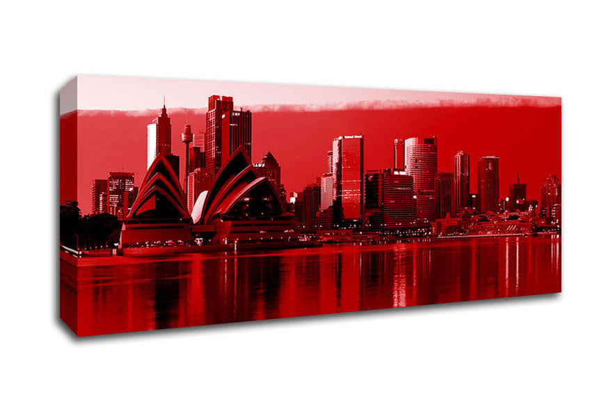 Picture of Sydney Opera House Red Panoramic Canvas Wall Art