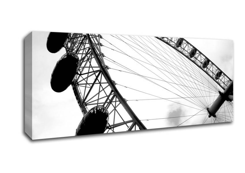 Picture of The London Eye Black And White Panoramic Canvas Wall Art