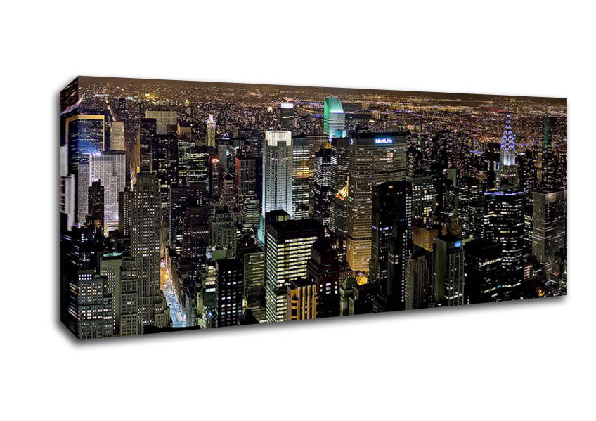 Picture of The Never Ending Night City Panoramic Canvas Wall Art