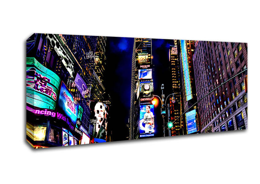 Picture of Times Square NYC Nights Panoramic Canvas Wall Art