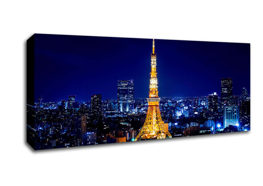 Picture of Tokyo Tower At Night Panoramic Canvas Wall Art