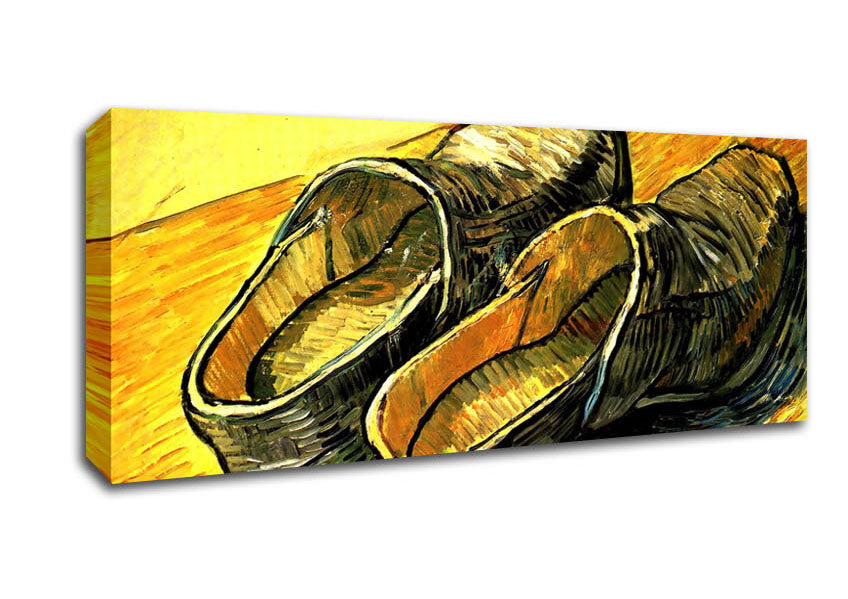 Picture of Van Gogh A Pair Of Leather Clogs Panoramic Canvas Wall Art