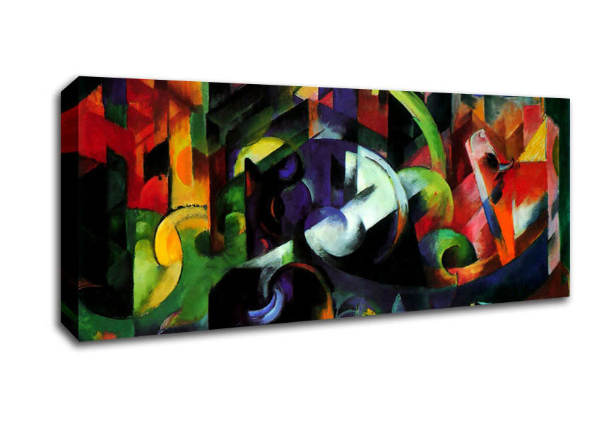 Picture of Franz Marc Abstract With Cattle Panoramic Canvas Wall Art
