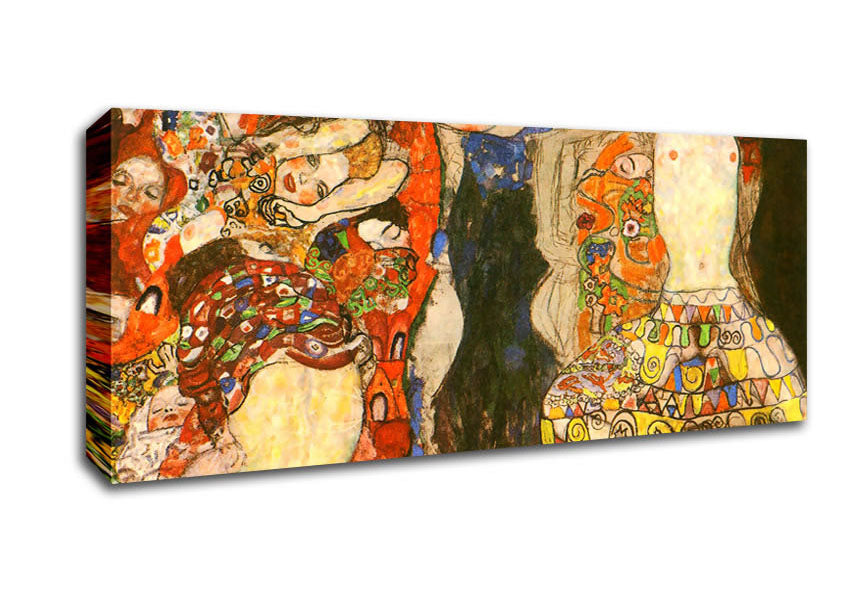 Picture of Klimt Adorn The Bride With Veil And Wreath Panoramic Canvas Wall Art