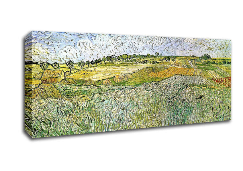 Picture of Van Gogh Auvers With Rain Clouds Panoramic Canvas Wall Art