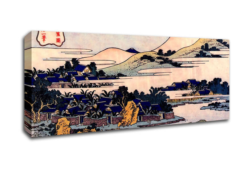 Picture of Hokusai Banana Plantation At Chuto Panoramic Canvas Wall Art