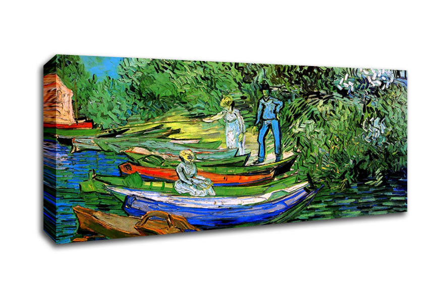 Picture of Van Gogh Bank Of The Oise At Auvers Panoramic Canvas Wall Art
