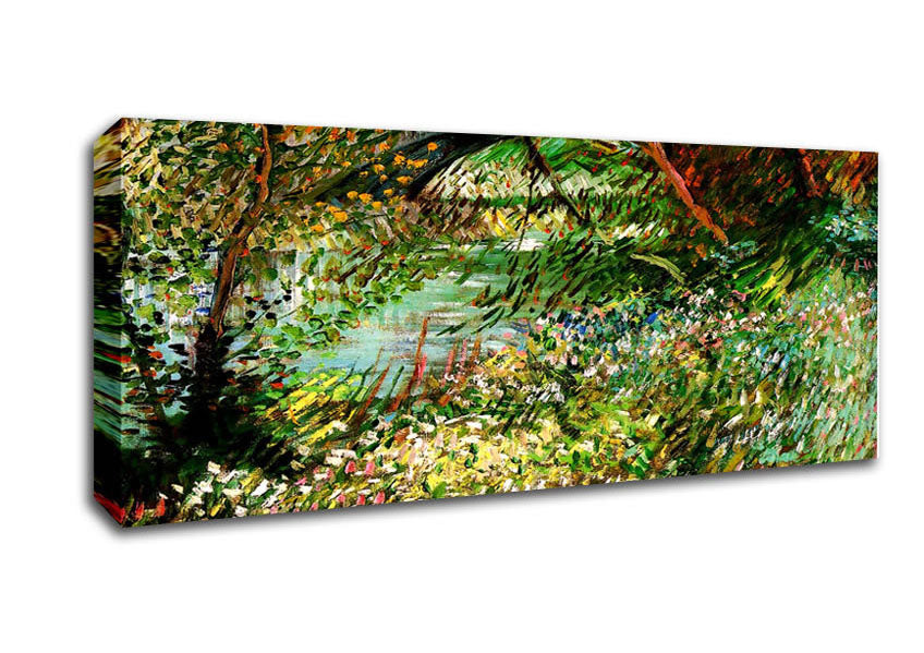 Picture of Van Gogh Banks Of The Seine With Pont De Clichy In The Spring Panoramic Canvas Wall Art
