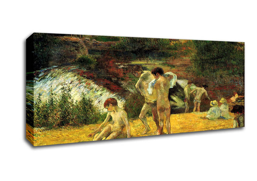 Picture of Gauguin Bathing In The Mill Of Bois D Amour Panoramic Canvas Wall Art