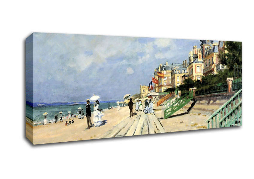 Picture of Monet Beach At Trouville Panoramic Canvas Wall Art