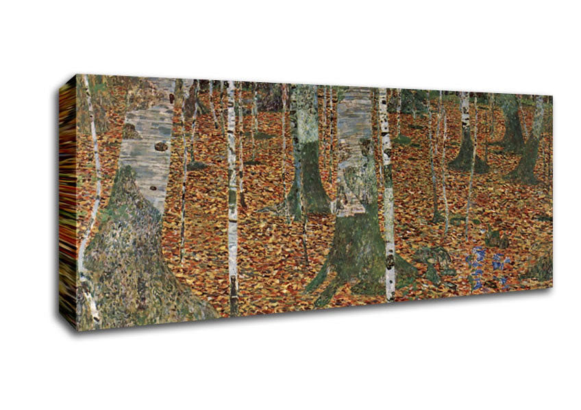 Picture of Klimt Birch Forest Panoramic Canvas Wall Art