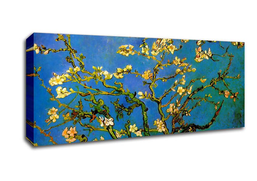 Picture of Van Gogh Blossoming Almond Tree Panoramic Canvas Wall Art
