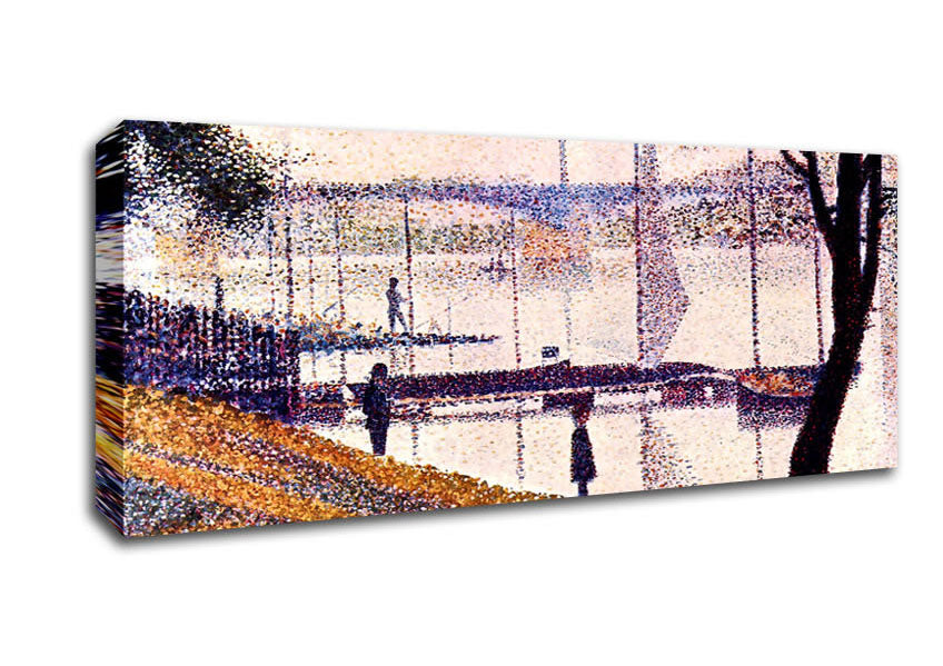 Picture of Seurat Bridge Of Courbevoie Panoramic Canvas Wall Art