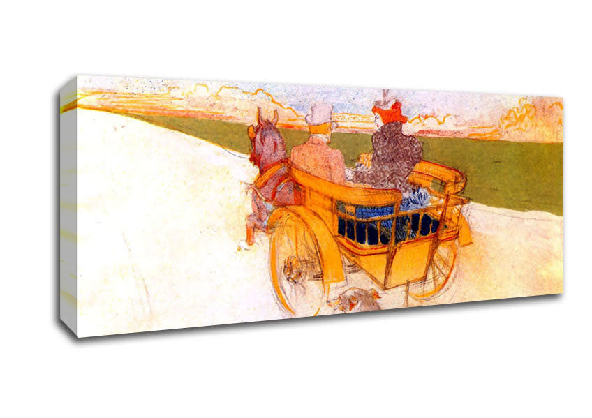 Picture of Toulouse Lautrec Carriage With Dog Panoramic Canvas Wall Art