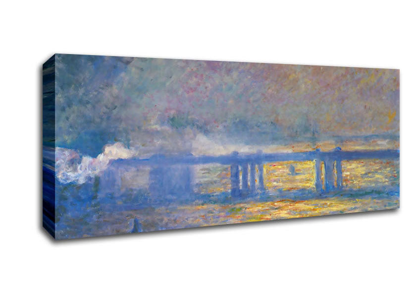 Picture of Monet Charing Cross Bridge Panoramic Canvas Wall Art