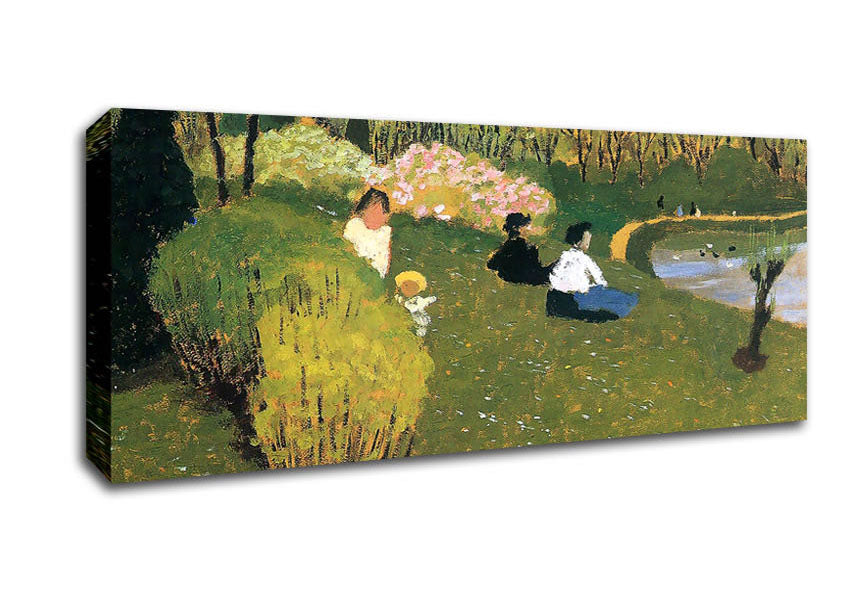 Picture of Felix Vallotton Children At A Pond Panoramic Canvas Wall Art