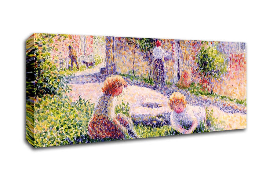 Picture of Pissarro Children On A Farm Panoramic Canvas Wall Art