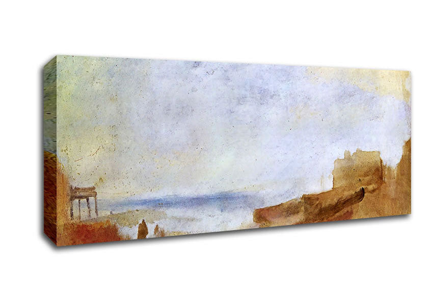Picture of Joseph Mallord Turner Coastal Scene With Buildings Panoramic Canvas Wall Art