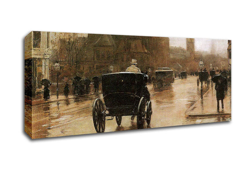 Picture of Hassam Columbus Avenue Panoramic Canvas Wall Art