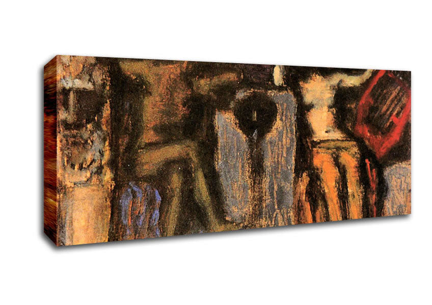 Picture of Franz Von Stuck Couple At Fountain Panoramic Canvas Wall Art