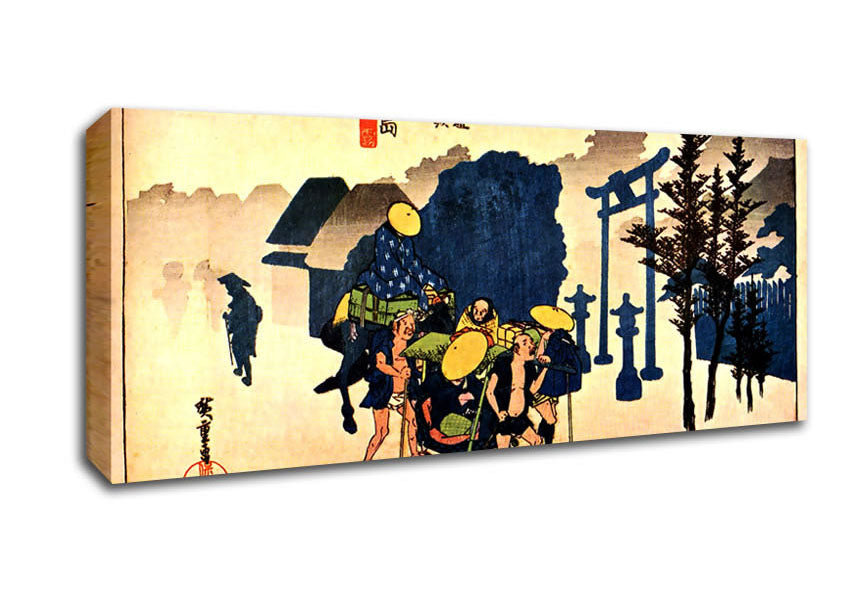 Picture of Hiroshige Dawn Mist Panoramic Canvas Wall Art