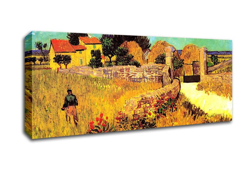 Picture of Van Gogh Farmhouse In Provence 1 Panoramic Canvas Wall Art