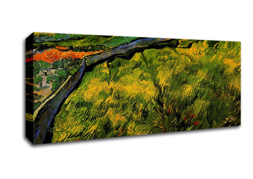 Picture of Van Gogh Field Of Spring Wheat At Sunrise Panoramic Canvas Wall Art