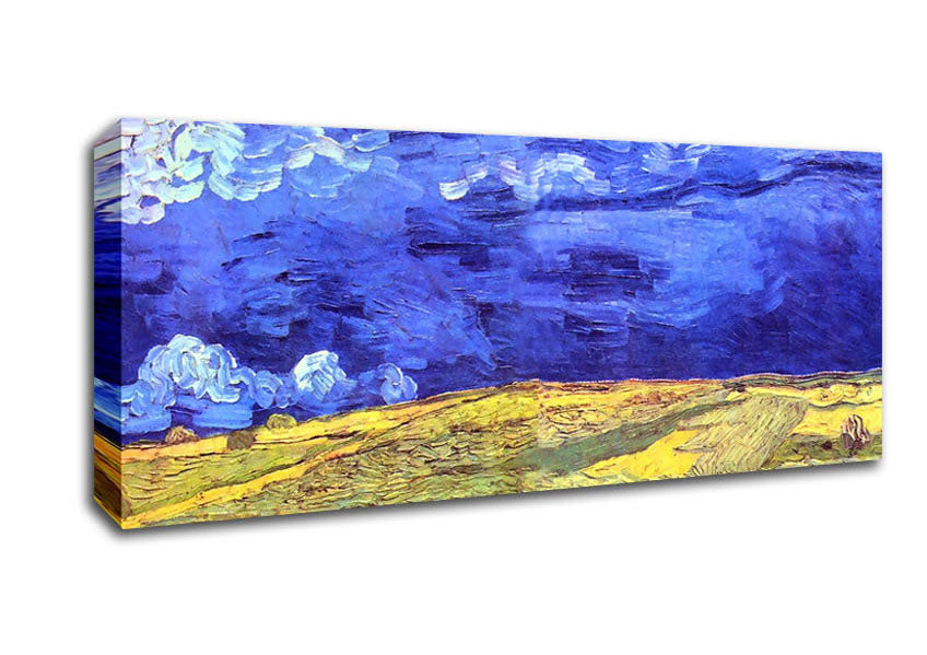 Picture of Van Gogh Field Under Storm Heaven Panoramic Canvas Wall Art