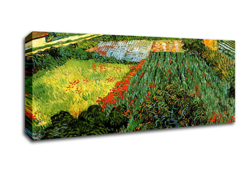 Picture of Van Gogh Field With Poppies Panoramic Canvas Wall Art