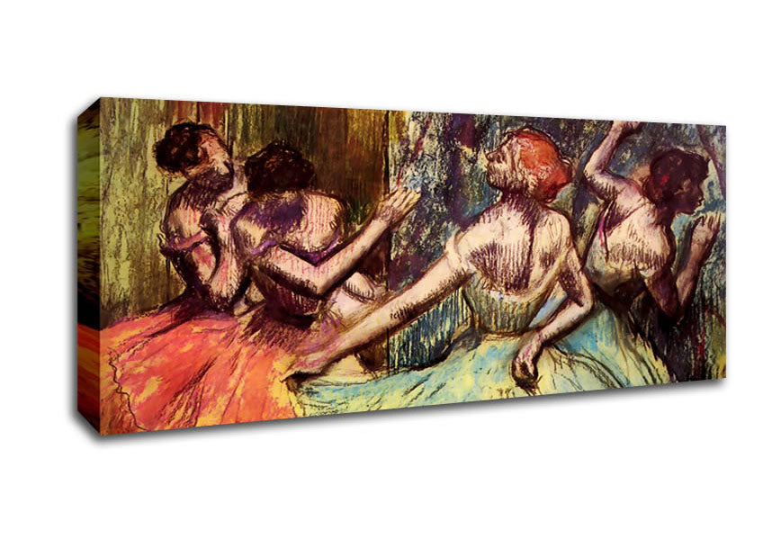 Picture of Degas Four Dancers Behind The Scenes Panoramic Canvas Wall Art