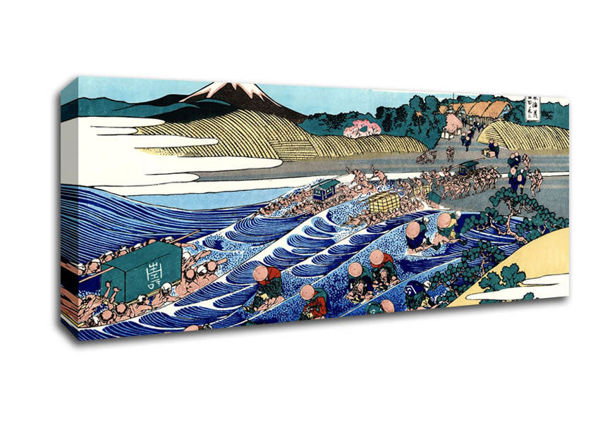 Picture of Hokusai Fuji From Kanaya On Tokaido Panoramic Canvas Wall Art