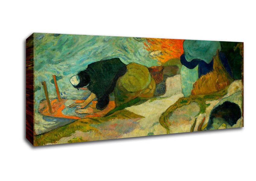 Picture of Gauguin Washerwomen In Arles Panoramic Canvas Wall Art