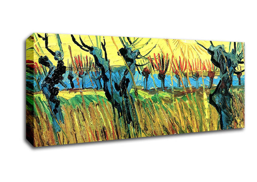 Picture of Van Gogh Grazing At Sunset Panoramic Canvas Wall Art