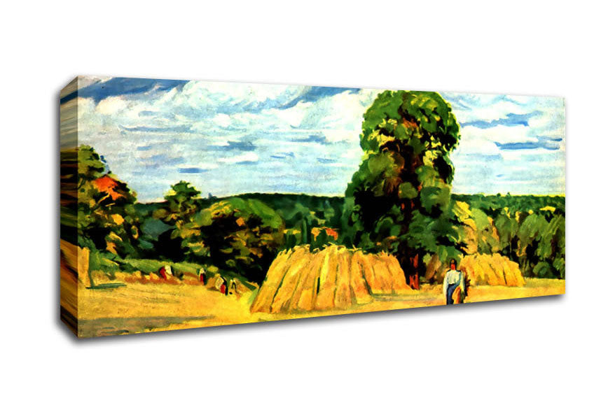 Picture of Pissarro Harvest Panoramic Canvas Wall Art