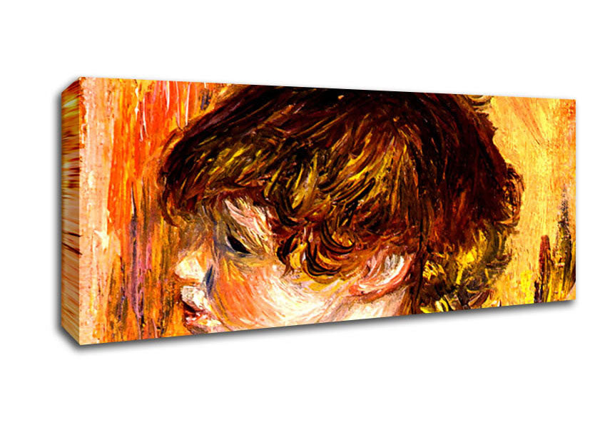 Picture of Renoir Head Of A Young Girl Panoramic Canvas Wall Art
