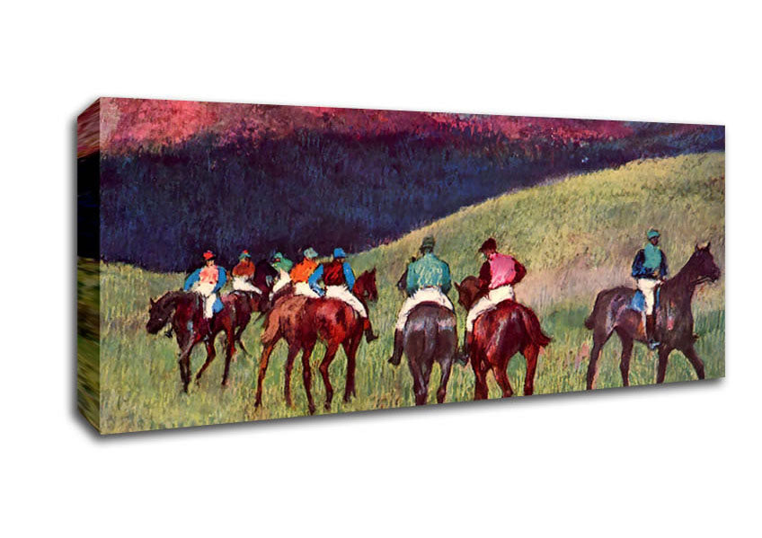 Picture of Degas Horse Racing -The Training Panoramic Canvas Wall Art