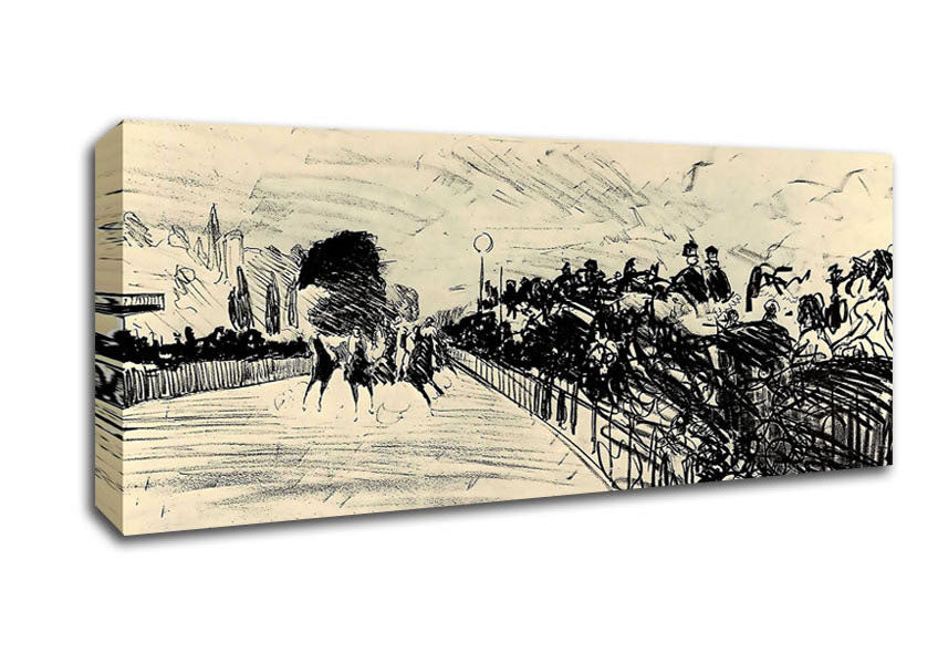 Picture of Manet Horse Racing Panoramic Canvas Wall Art